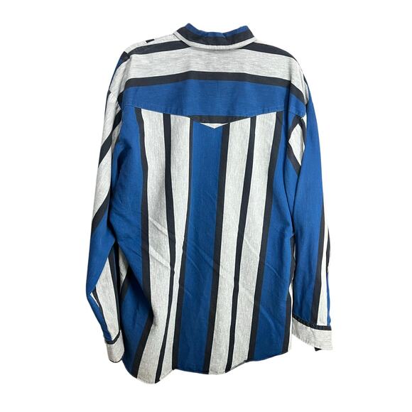 Roper Rodeo Blue Western Shirt Men's 2X Cowboy Long Sleeve Button Down - Picture 2 of 14